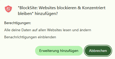 Erweiterung hinzufügen