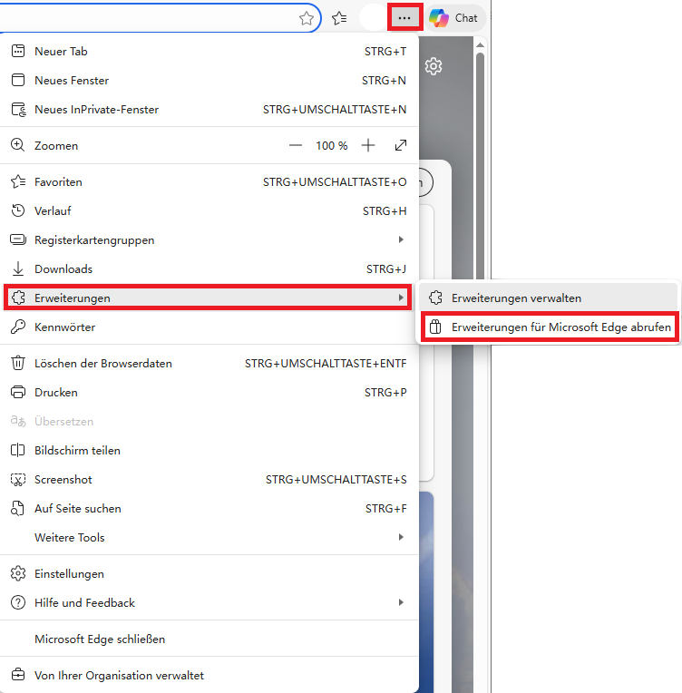Edge-Browser-Erweiterungen