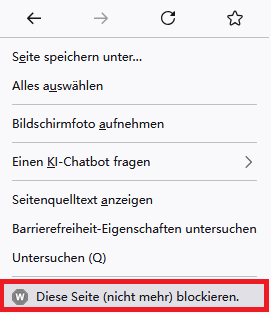 choose Block this Page