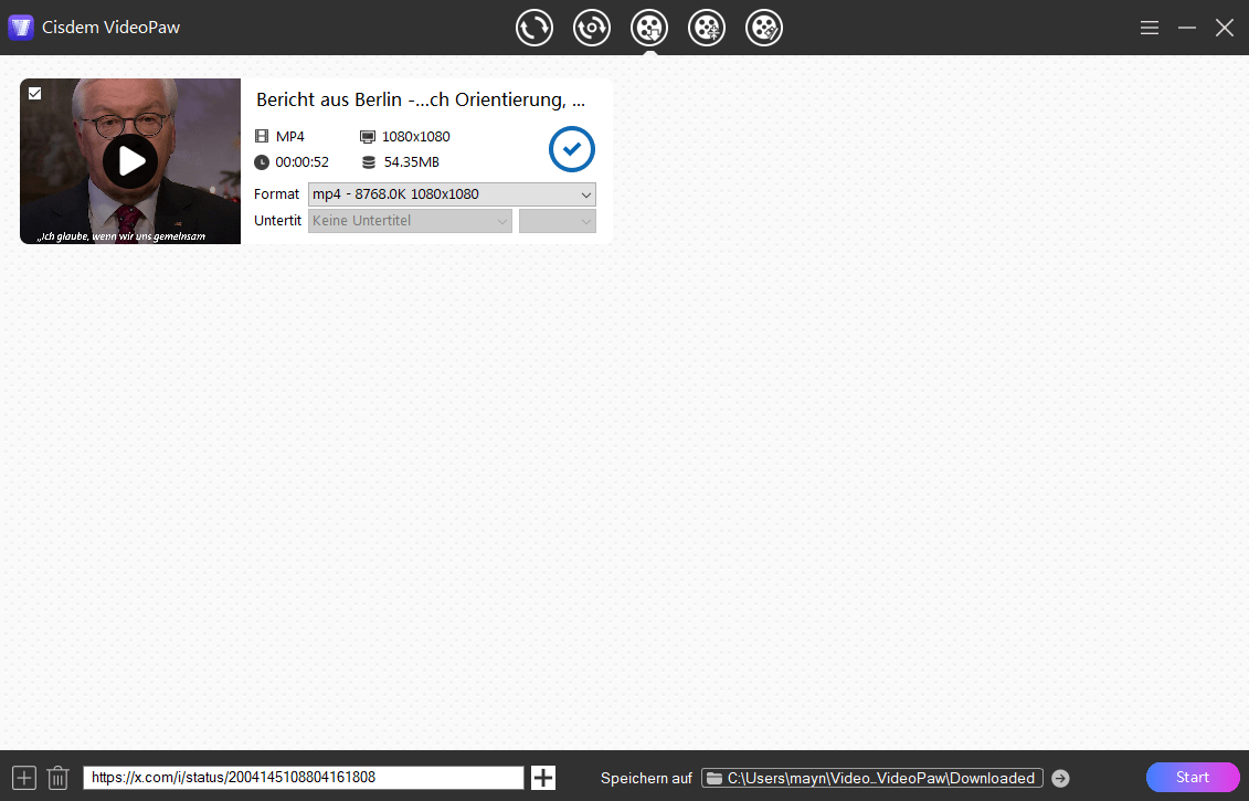 download a video form twitter via cisdem