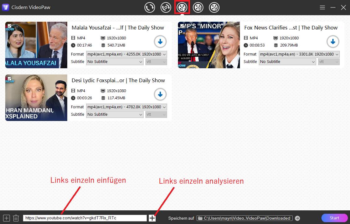 load youtube videos in downloader