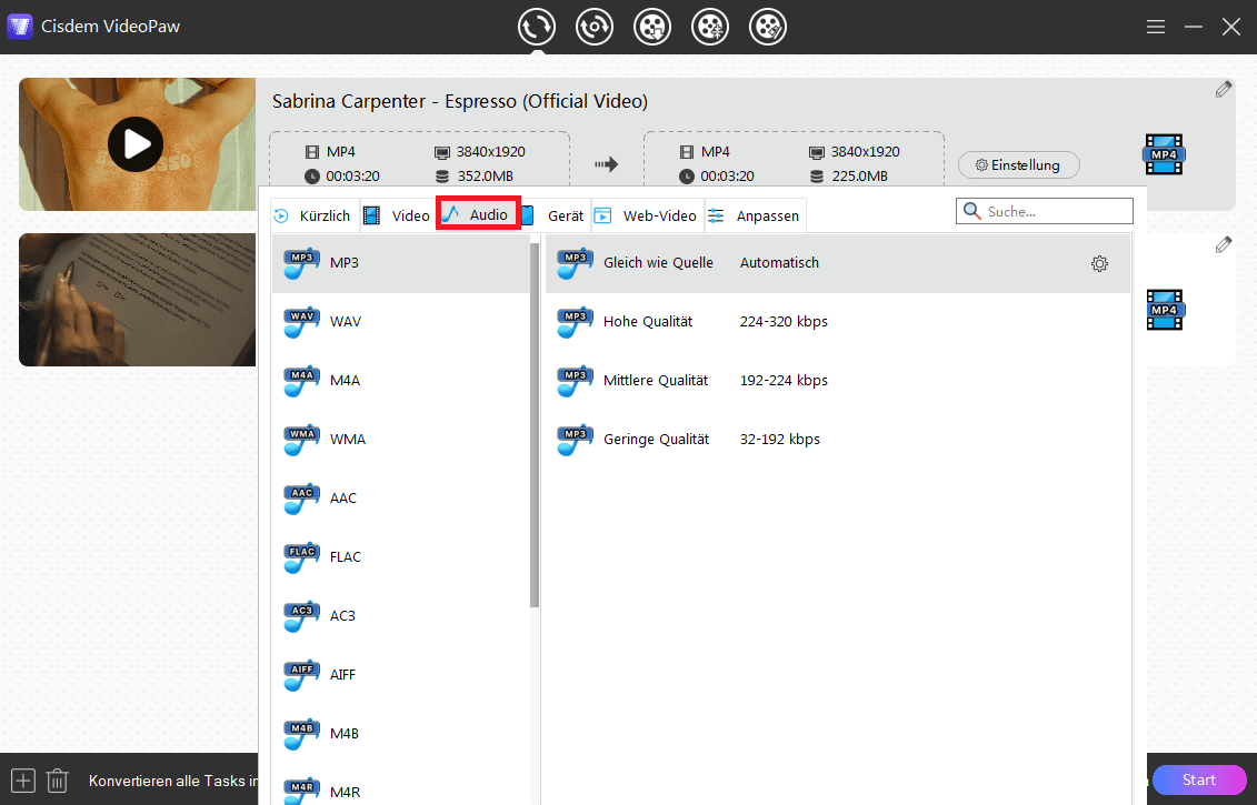 convert youtube audio