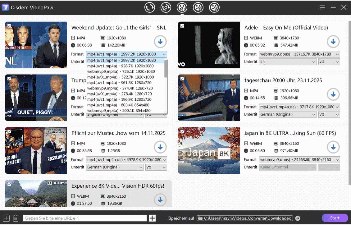 choose suitable output quality