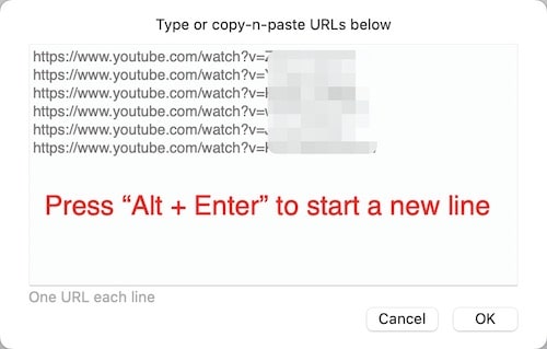 paste multi urls