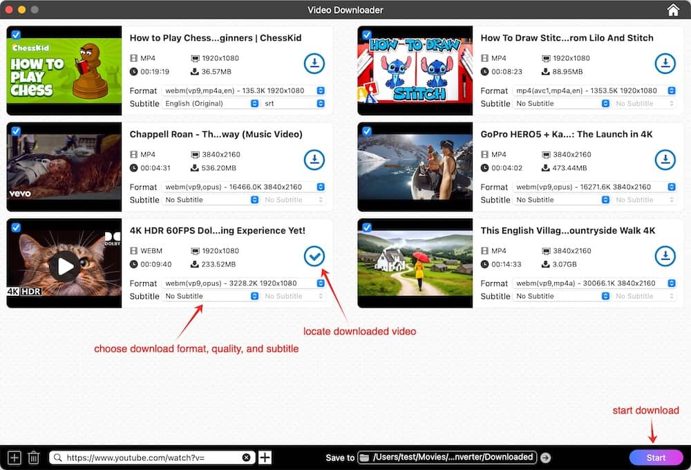 choose the output resolution