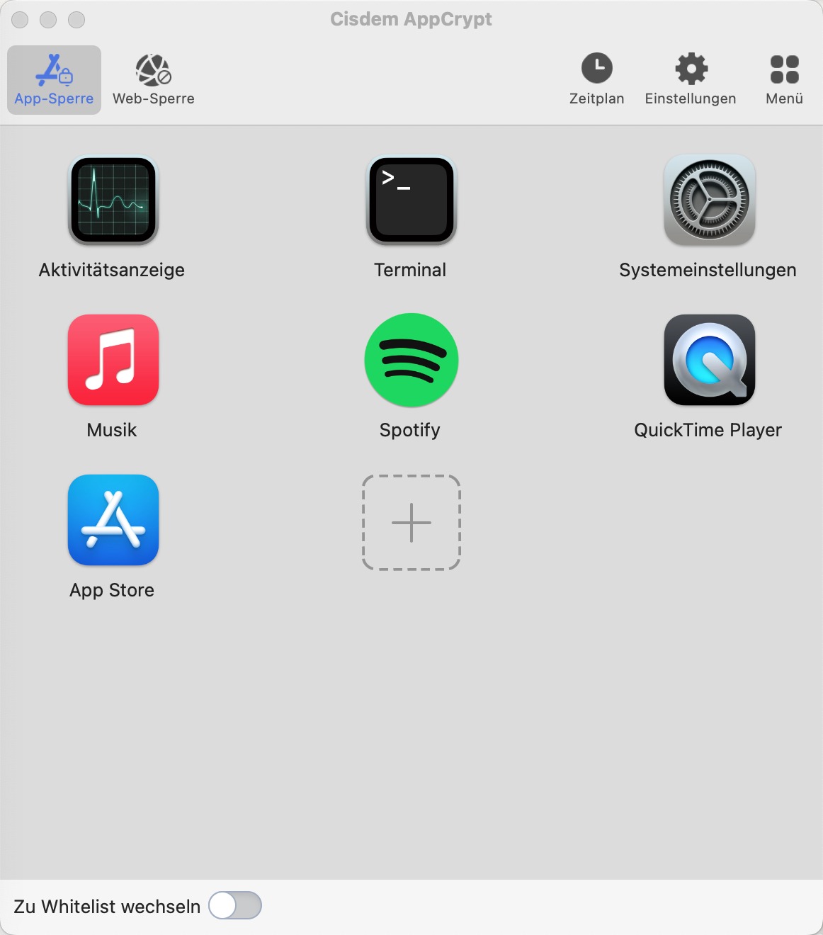 AppCrypt - App hinzufügen