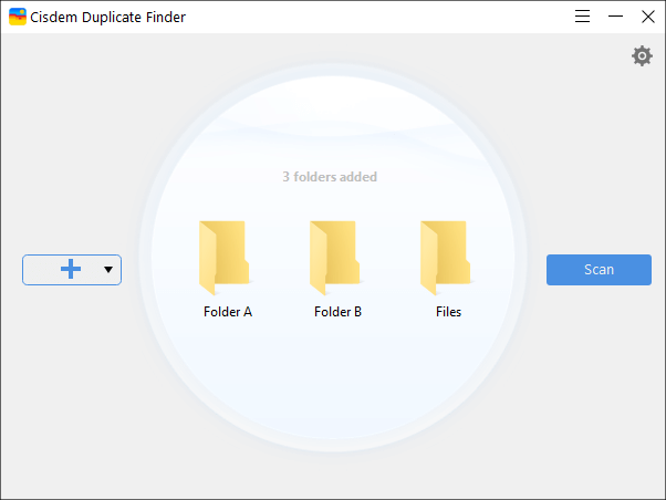 Cisdem Duplicate Finder interface showing three folders