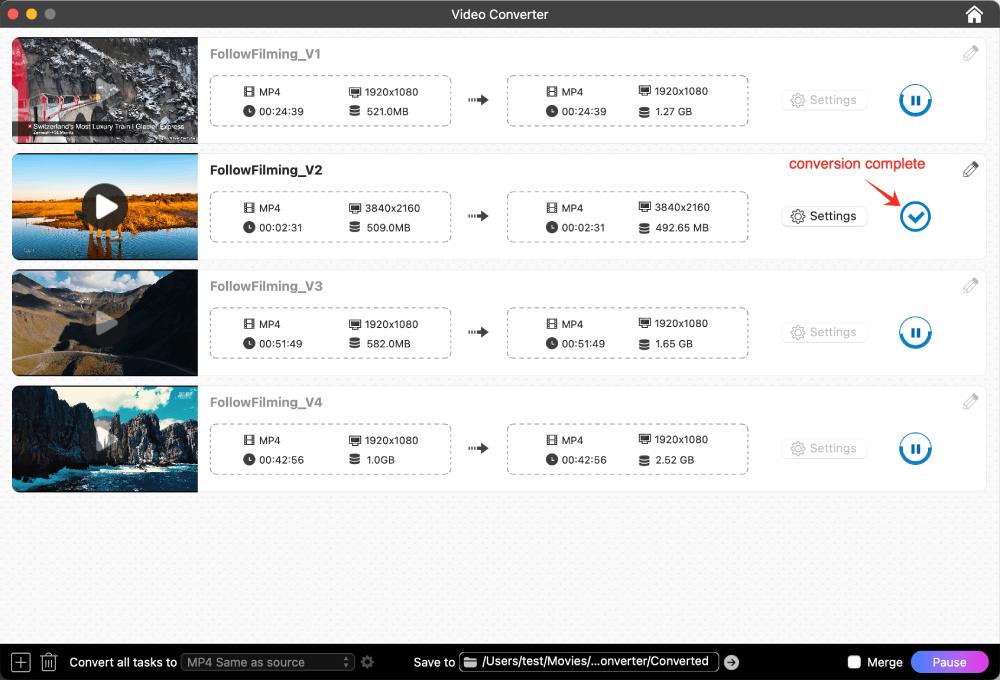 convert h265 to h264