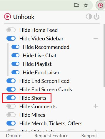 YouTube Shorts ausblenden