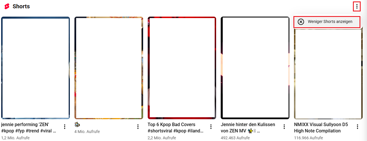 hide Shorts on YouTube desktop site