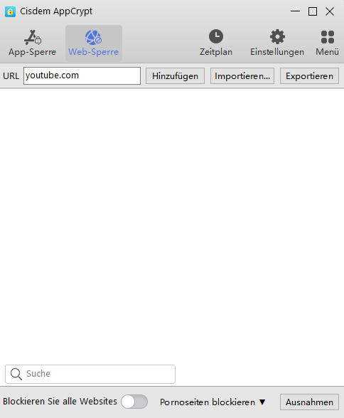 Blockieren Sie eine Website auf dem Mac, indem Sie ihren Domainnamen hinzufügen