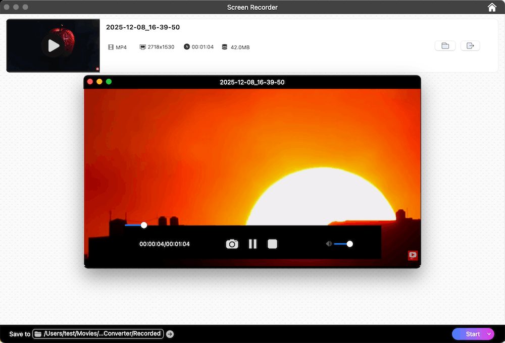 check the recorded video