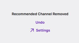 recommended channel removed