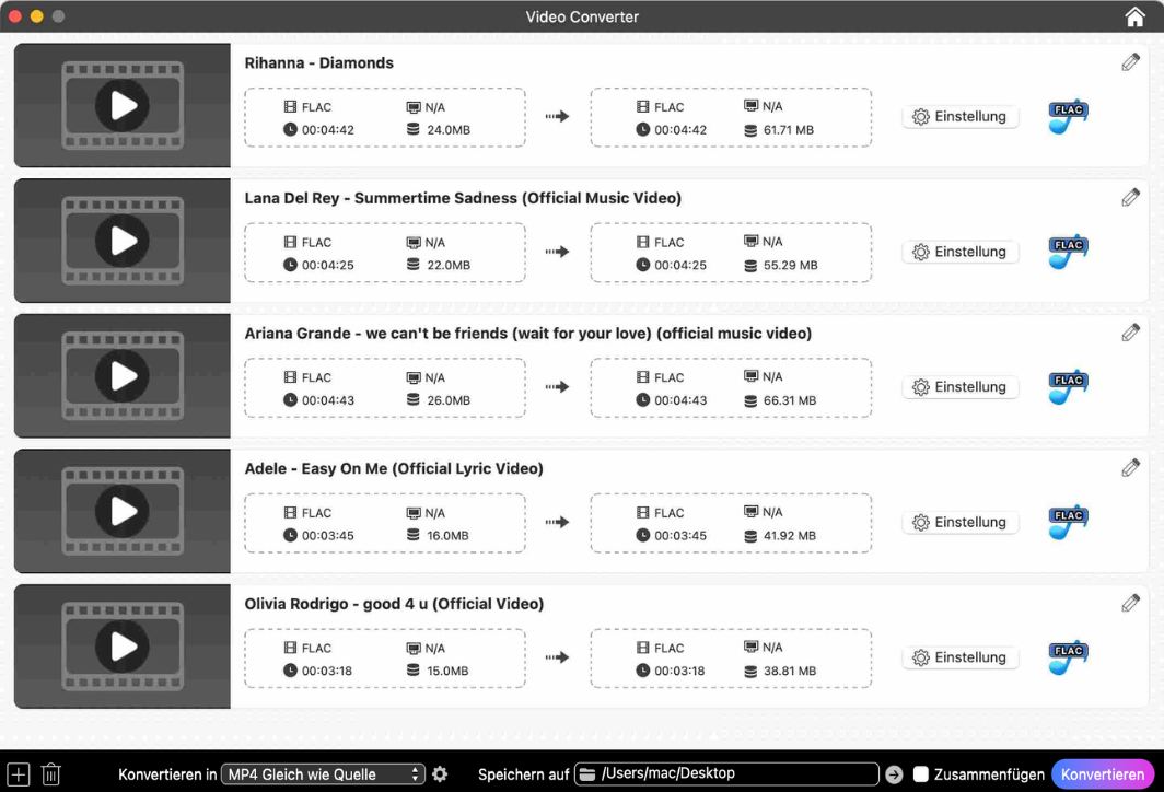 Convert FLAC to MP3 on Mac Step 1