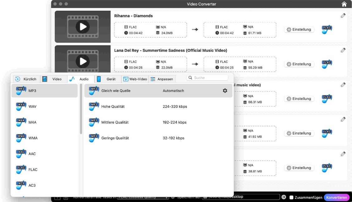 Convert FLAC to MP3 on Mac Step 2