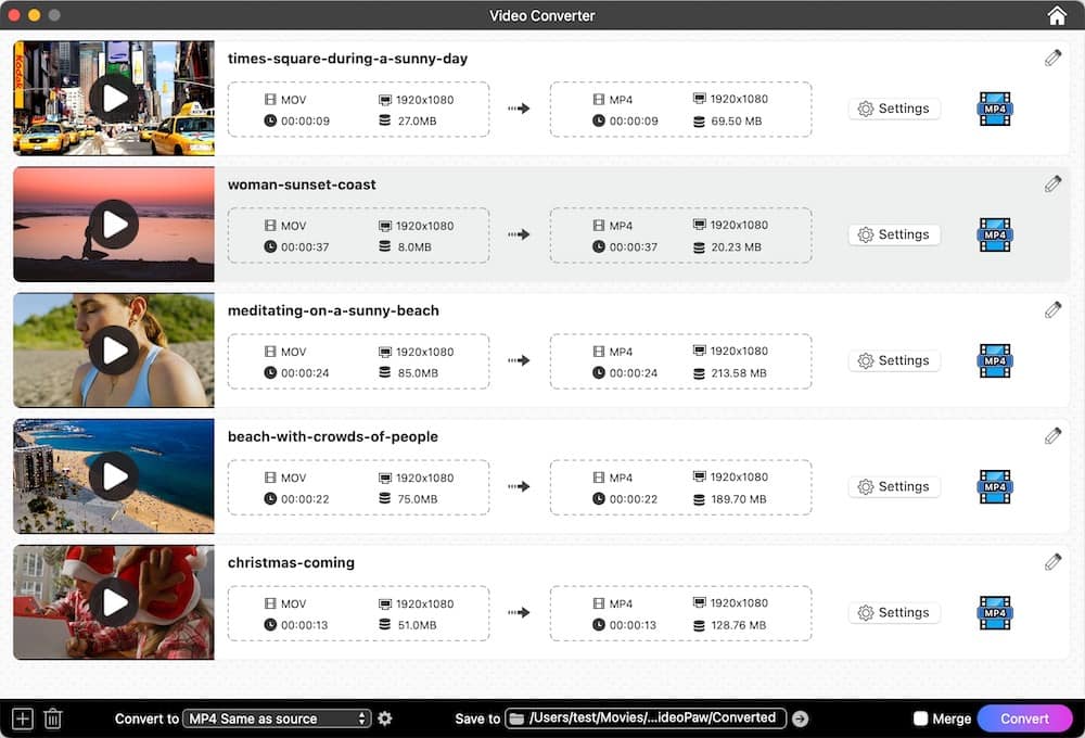 choose files for conversion
