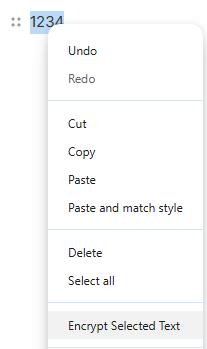encrypt selected text