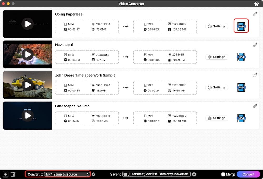 drag the downloaded videos to video converter