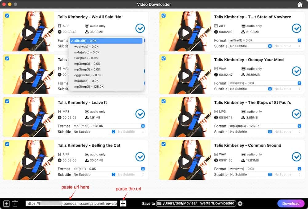 download bandcamp album