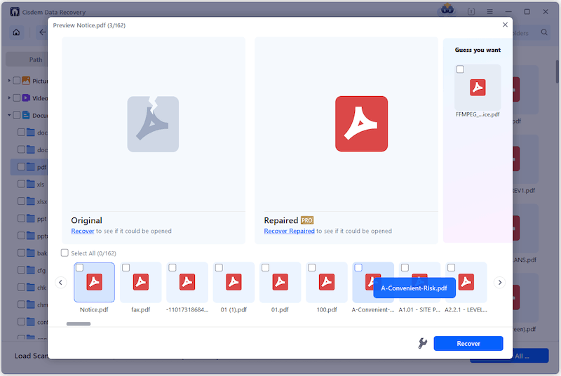 recover damaged bluebeam