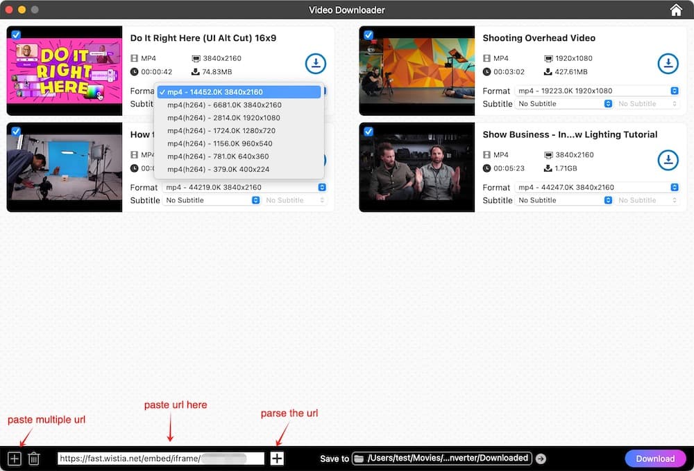 paste the link of Wistia video