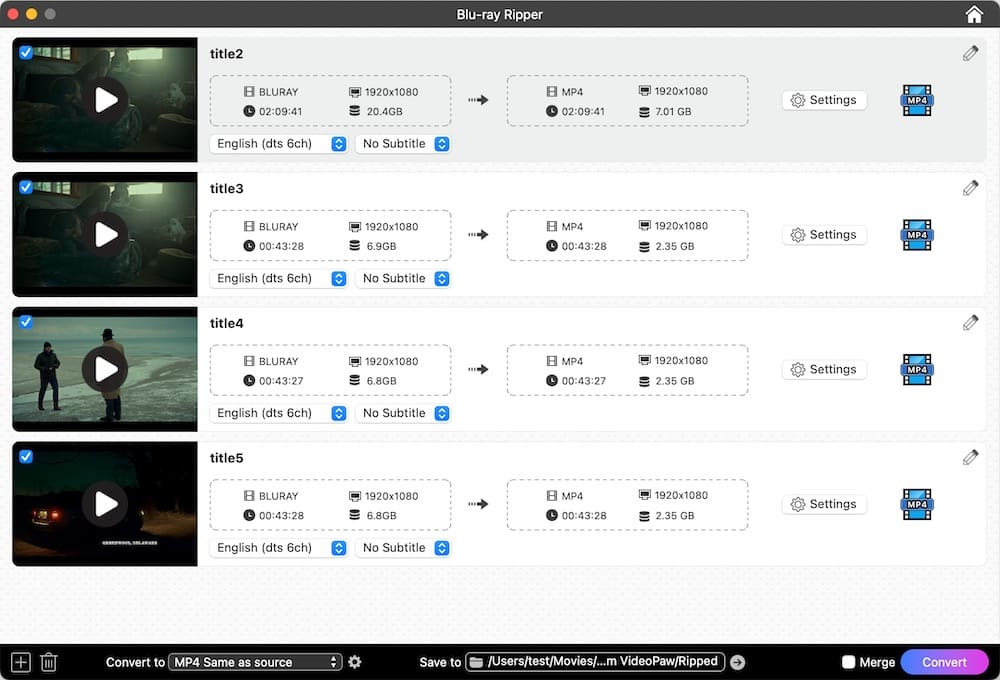 import Blu-ray to VideoPaw