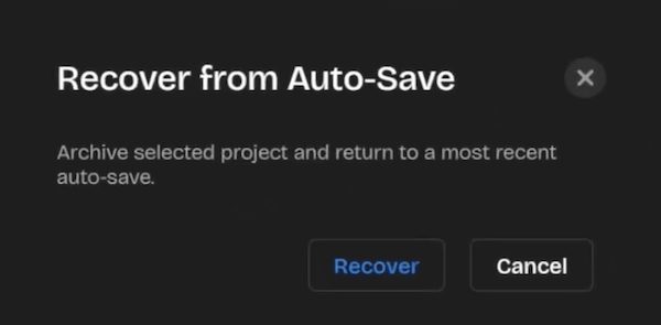 recover via autosave