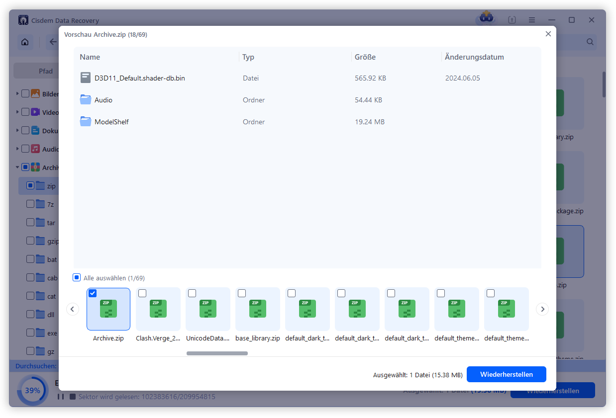 recover zip with cisdem 03