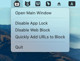 the Cisdem AppCrypt icon appearing in the menu bar at the top
