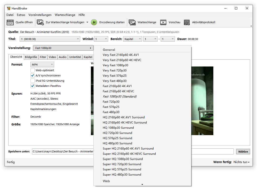 add videos handbrake