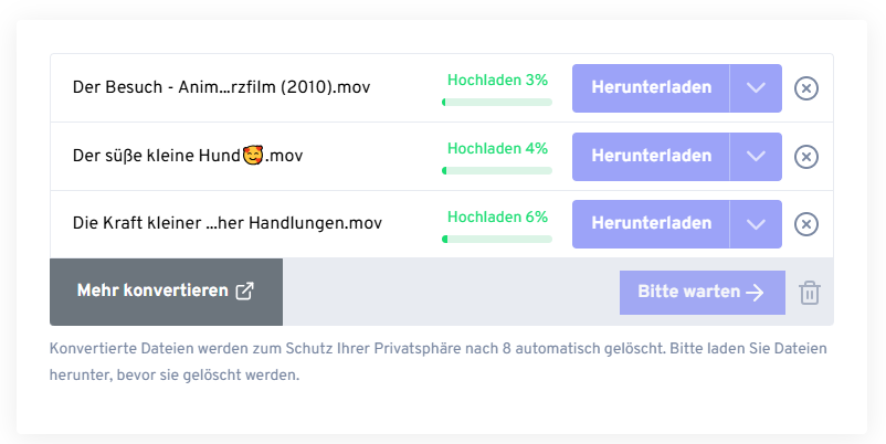 save converted files via freeconvert.com