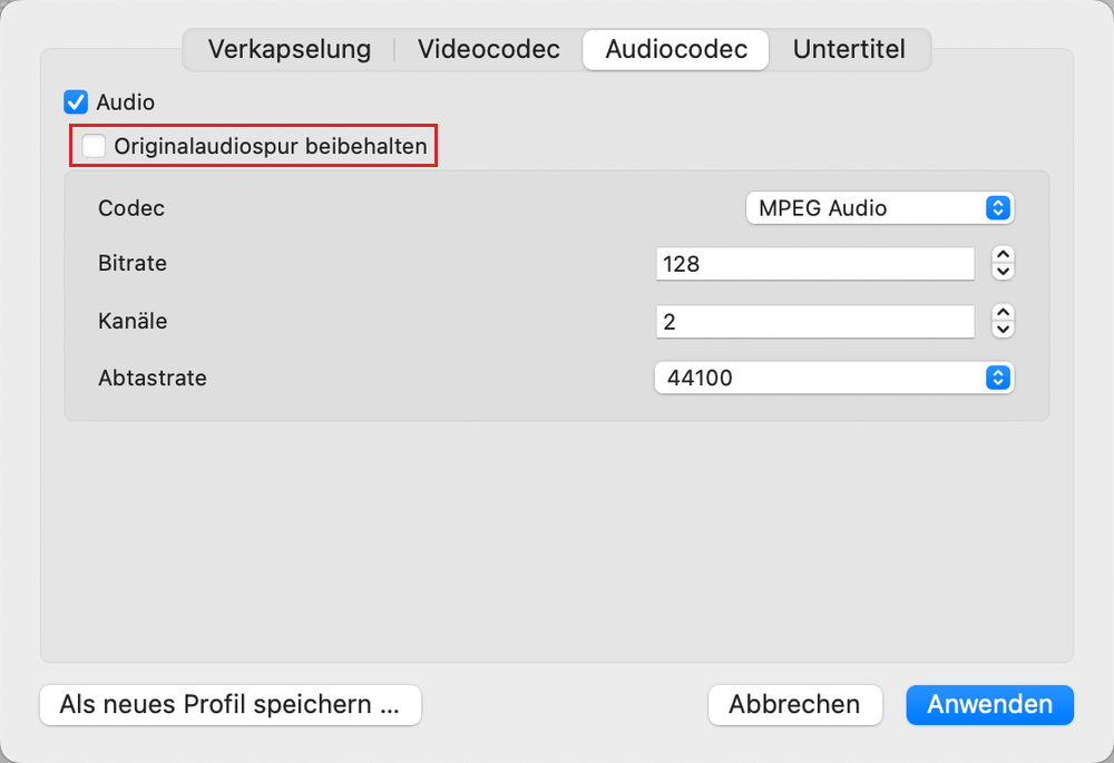 maintain audio track vlc