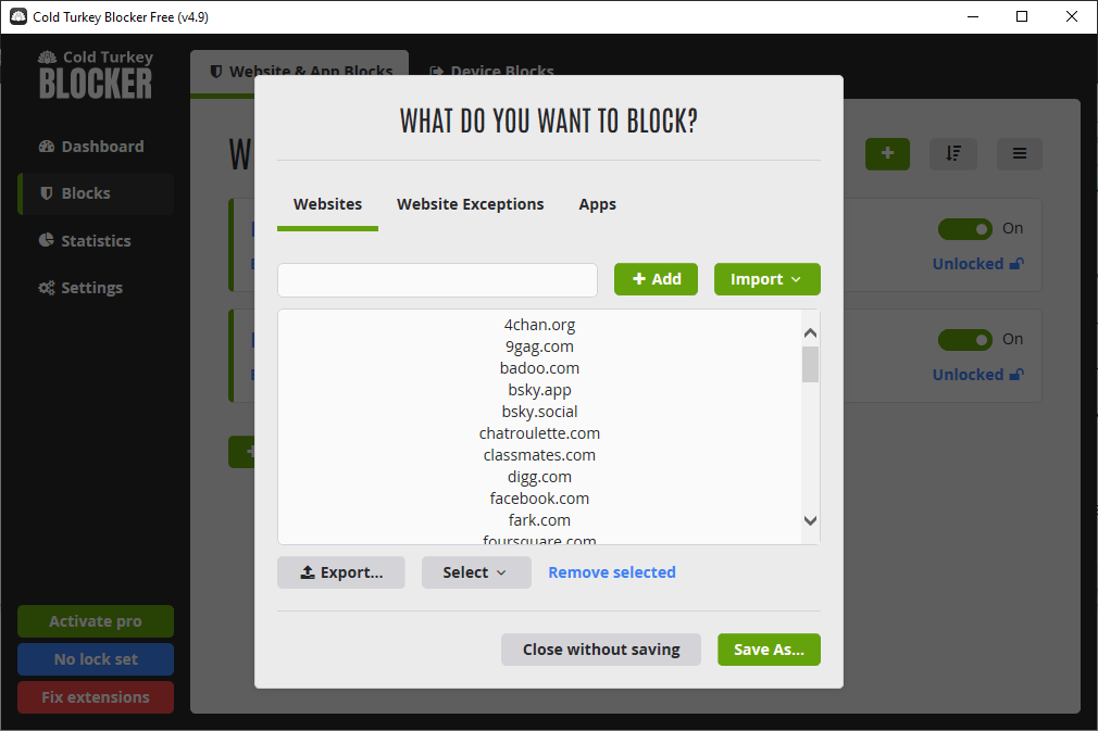 Cold Turkey Blocker Free