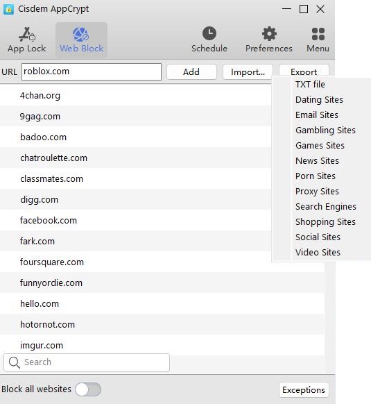 block roblox website