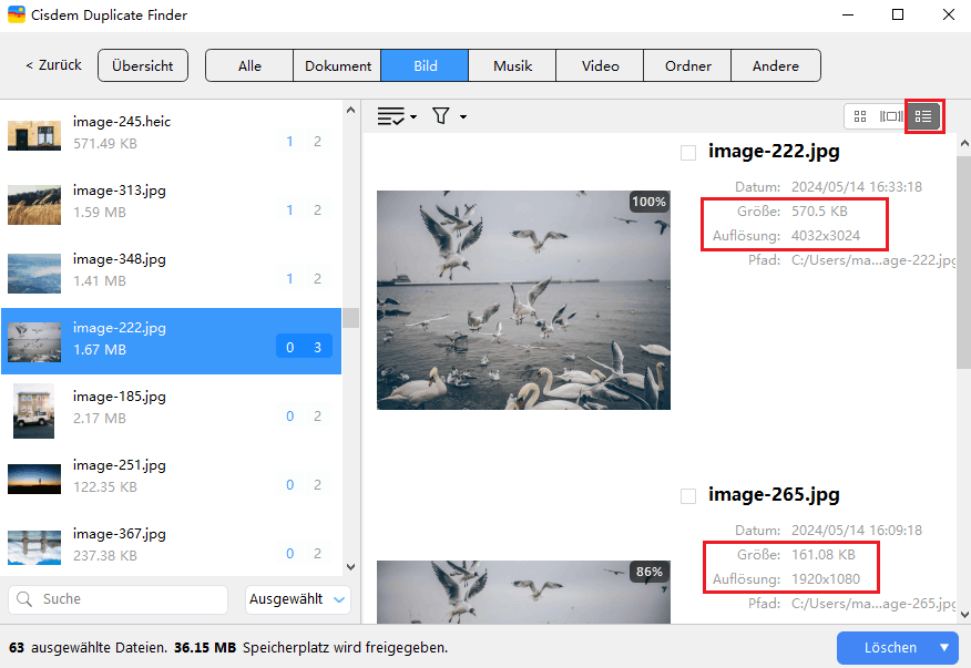 visuell ähnliche Bilder ansehen