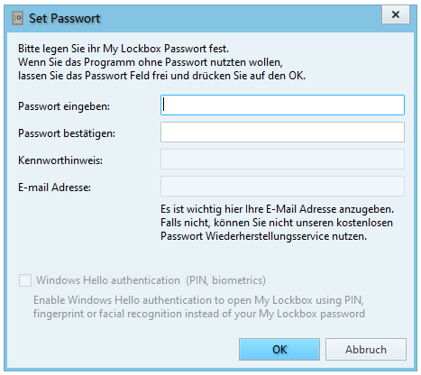 ein Passwort festlegen