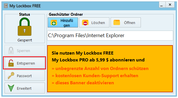 mit Passwort geschützte App entsperren