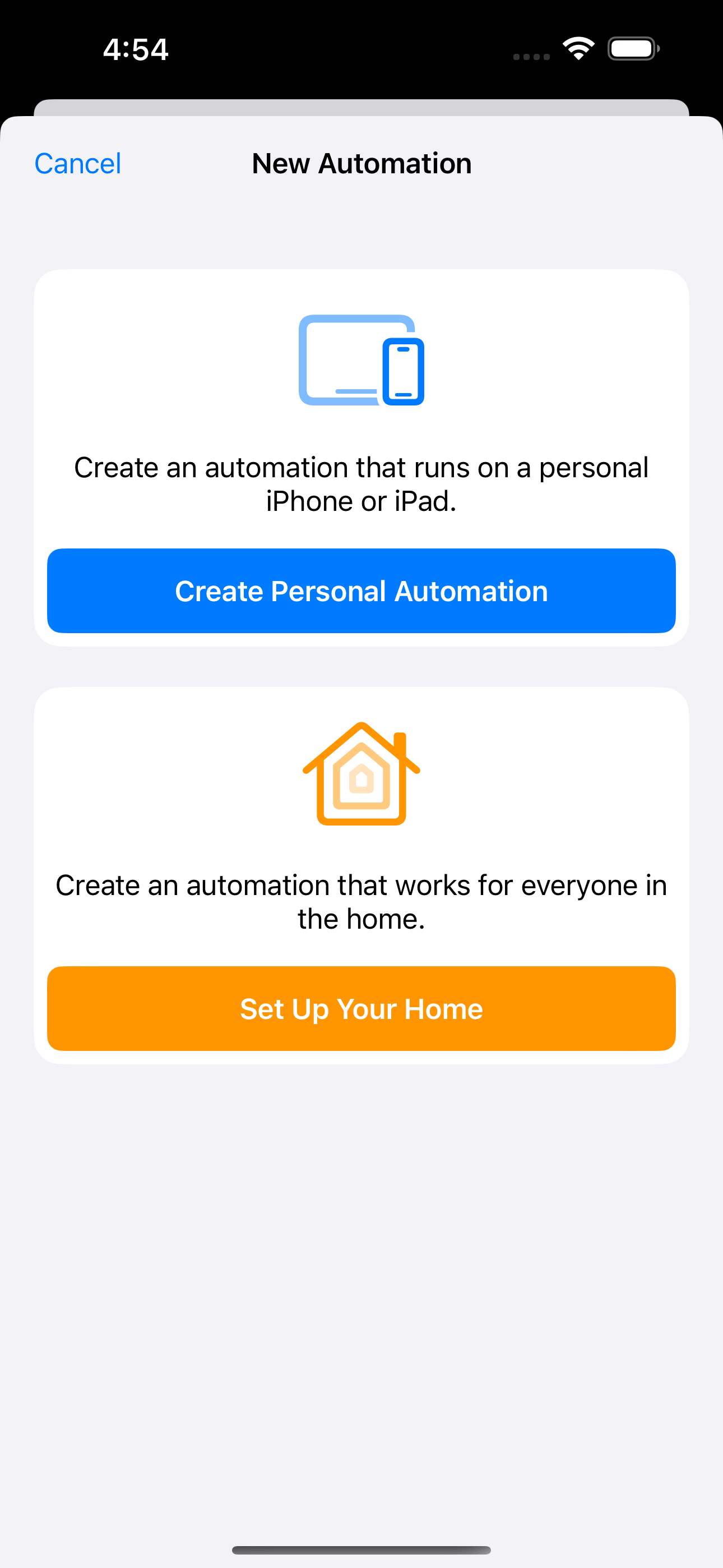 Create Personal Automation