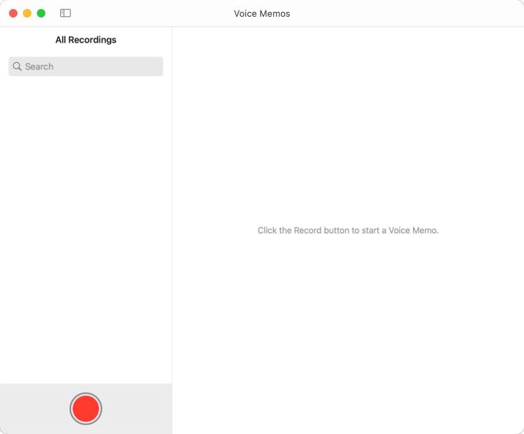 voice memos interface