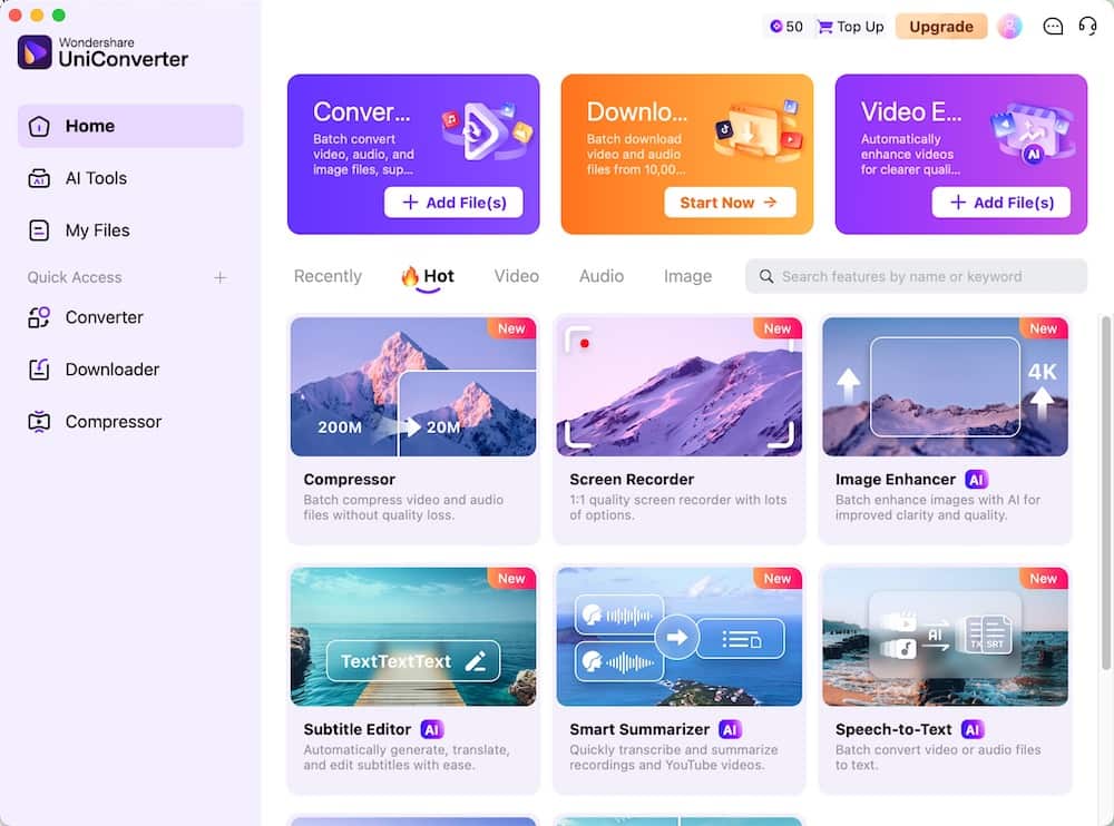 uniconverter main interface