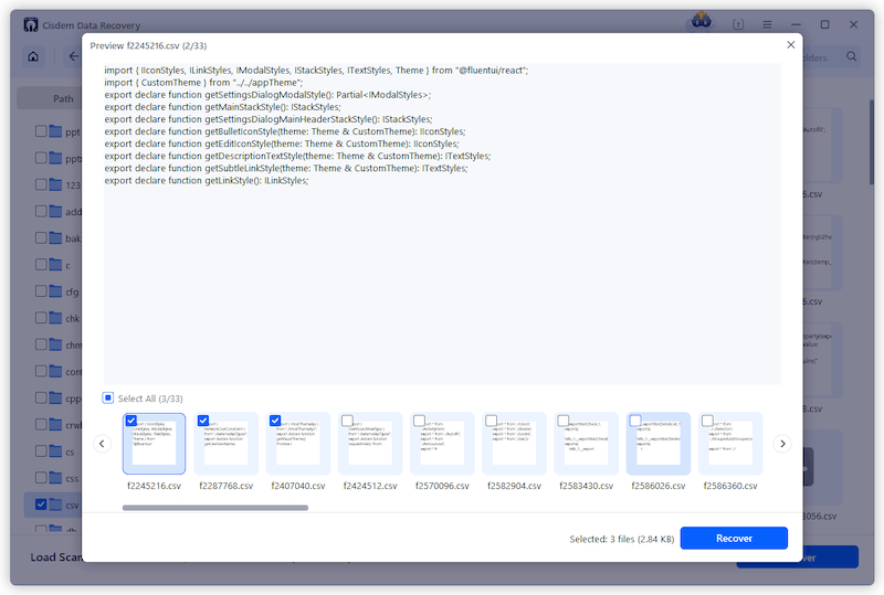 recover csv files cisdem 03