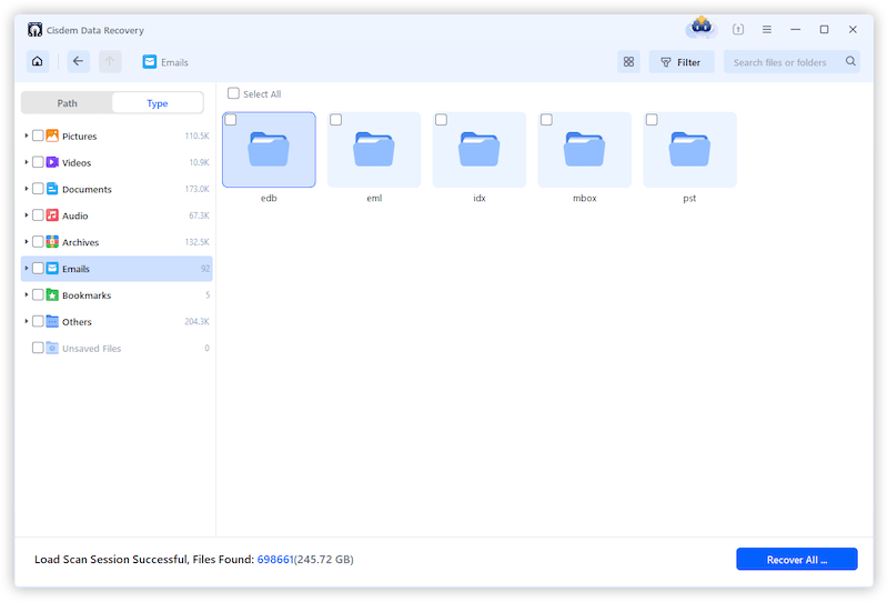 restore email files