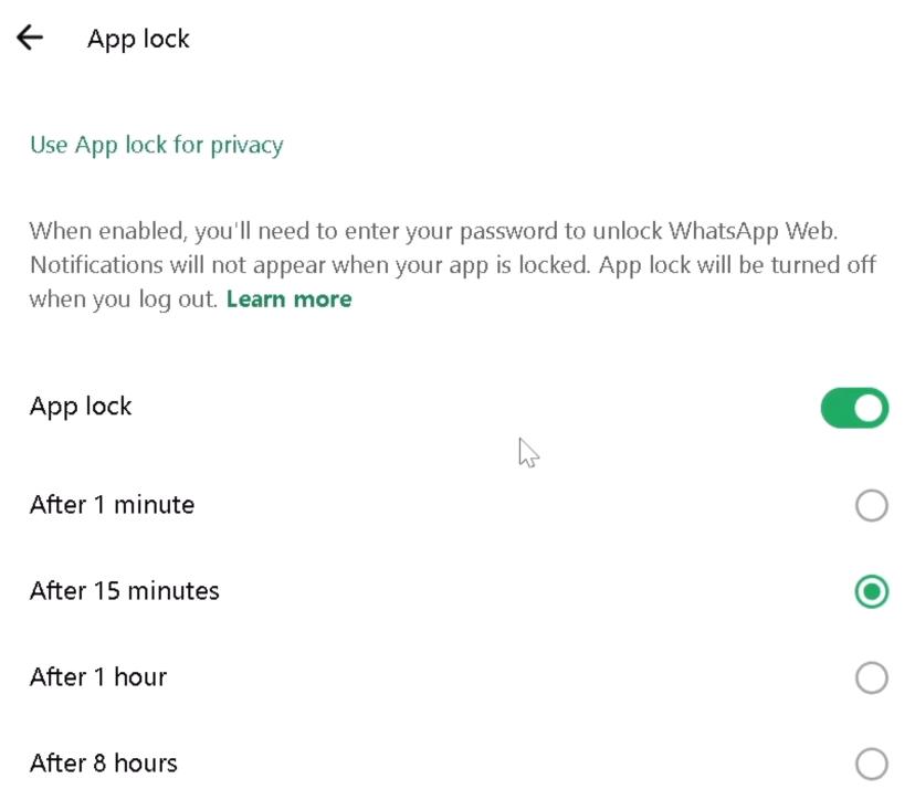 turn on app lock