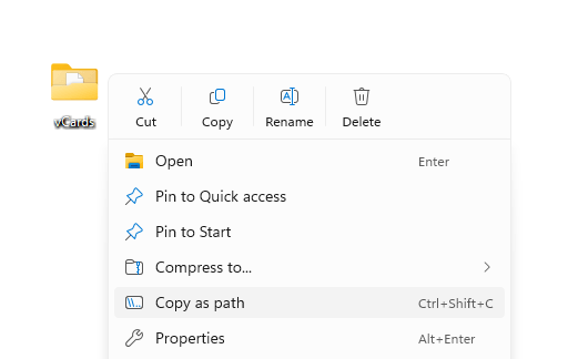 a menu showing Copy as path and a few other options