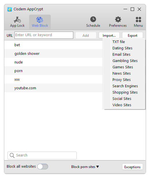 add keyword