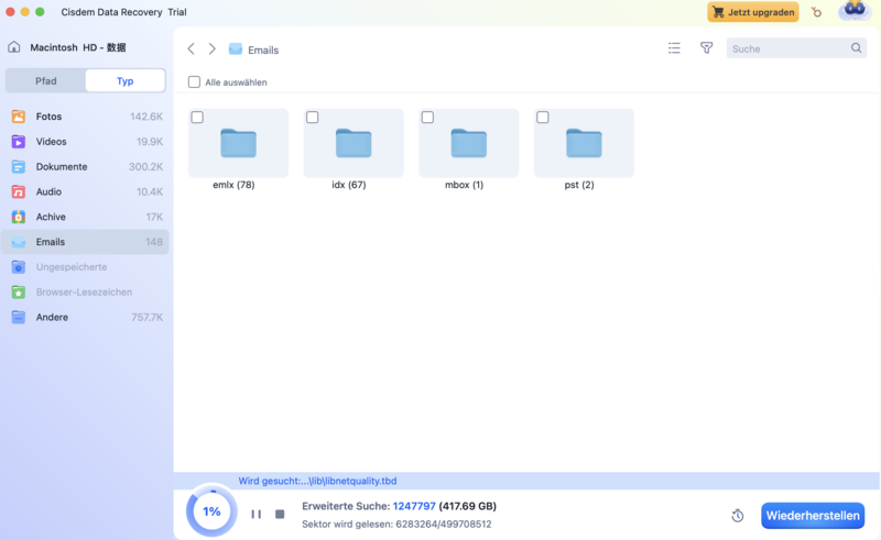 restore mail cisdem display
