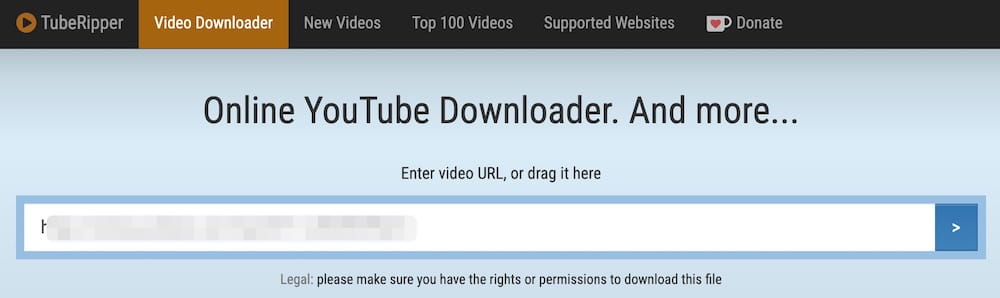 paste url to tuberipper