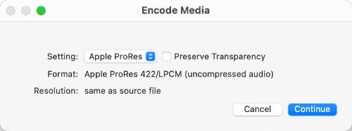 choose setting encode media