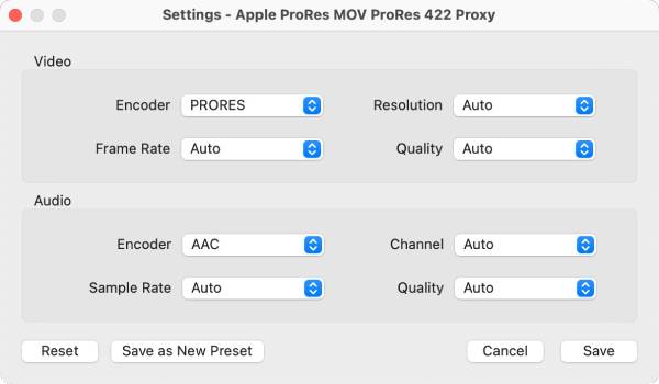 prores settings