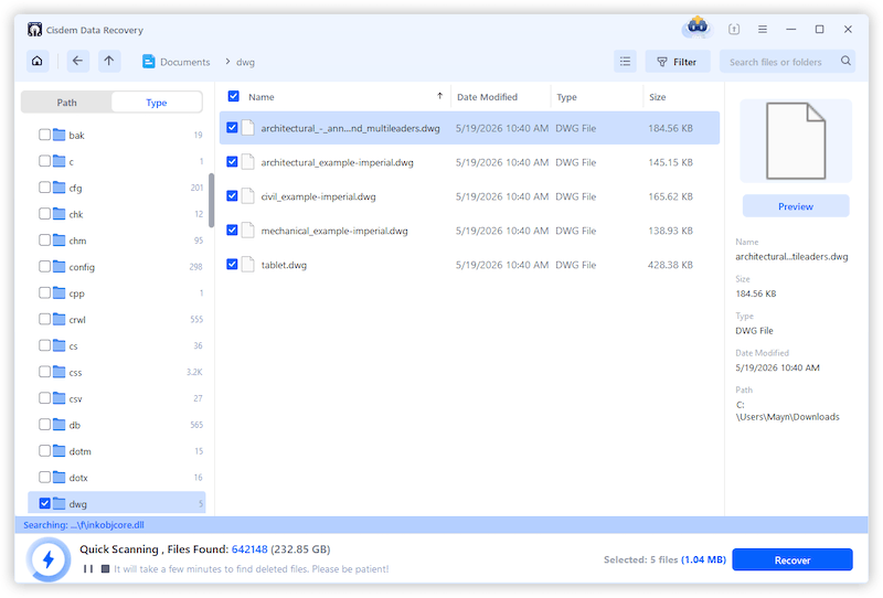 recover autocad cisdem 03